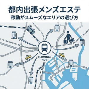 都内 出張 メンズエステはどのエリアが便利？移動しやすい場所の選び方