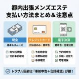 都内 出張 メンズエステの支払い方法まとめ｜現金・クレカ・電子決済の注意点