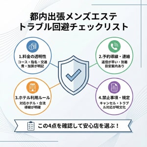 都内 出張 メンズエステでトラブル回避｜安心店を選ぶチェックリスト