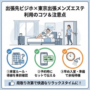 東京 出張 メンズエステを出張先で使うコツ｜ビジネスホテル利用の注意点