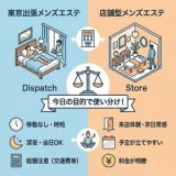 【比較】東京 出張 メンズエステと店舗型の違い|どっちが自分向き?